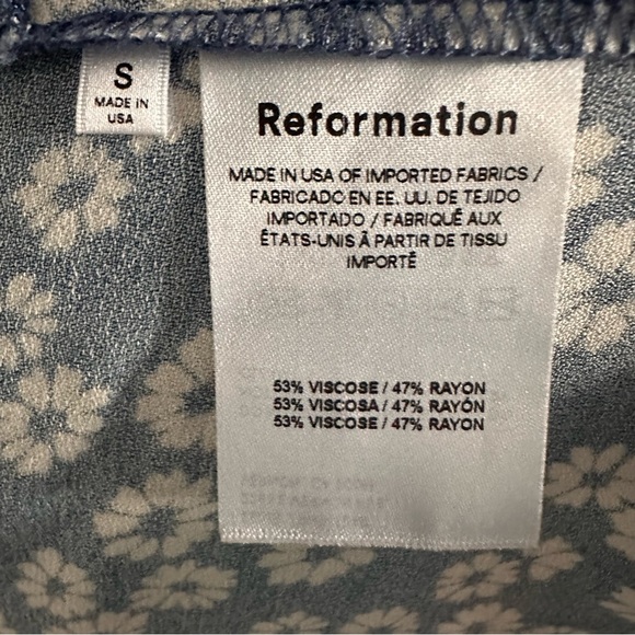 Reformation Blue Floral Nell Top – Size Small - Picture 9 of 9